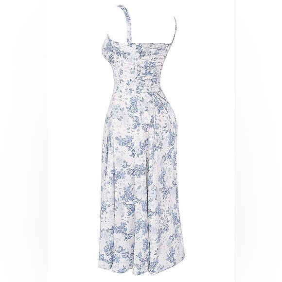 House of CB Blue Floral Midi Dress - Picture 10 of 16